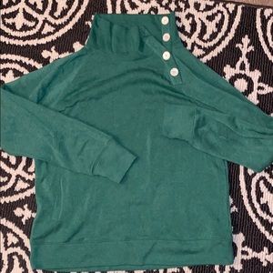 J Crew buttoned cowl neck sweatshirt